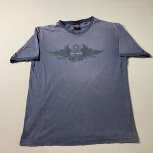 Harley Davidson Brothers Branford CT Adult Lg Short Sleeve Gray Purple T Shirt